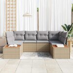 vidaXL Ensemble de canapé de jardin 6 Pièces Beige et Gris clair