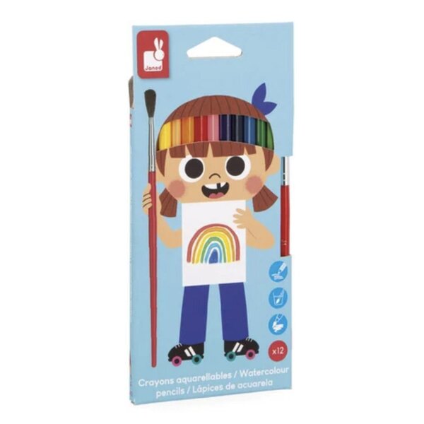 Crayons aquarellables X 12 -  - Juratoys