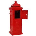 Boîte aux lettres à pilier Aluminium Vintage antirouille Rouge