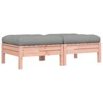 vidaXL Repose-pieds de jardin et coussins lot de 2 bois massif douglas