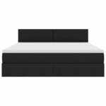 vidaXL Lit avec rangement et matelas avec matelas Noir 160 x 200 cm