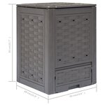 vidaXL Composteurs de jardin 3 Pièces 60x60x83 cm 900 L Plastique rotin