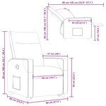 vidaXL Fauteuil inclinable Crème Tissu