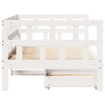 vidaXL Lit de jour et tiroirs sans matelas blanc 90x190 cm bois massif