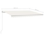 vidaXL Auvent manuel rétractable 450x300 cm Crème