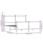 vidaXL Cadre de lit en métal sans matelas chêne fumé 150x200 cm