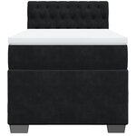 vidaXL Sommier à lattes de lit avec matelas Noir 100x200 cm Velours