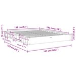 vidaXL Cadre de lit sans matelas 135x190 cm bois massif de chêne