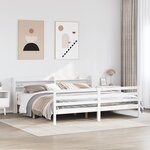 vidaXL Cadre de lit avec tête de lit sans matelas blanc 200x200 cm