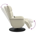 vidaXL Fauteuil inclinable de massage et repose-pieds crème similicuir