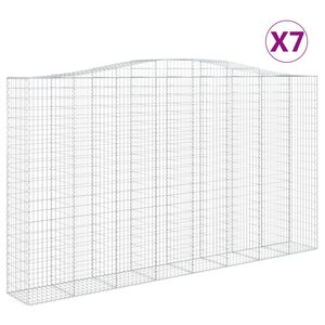 vidaXL Paniers à gabions arqués 7 Pièces 400x50x220/240 cm Fer galvanisé
