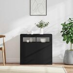 vidaXL Buffet avec lumières LED noir 80x35x75 cm