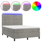 vidaXL Sommier à lattes de lit avec matelas LED Gris clair 140x200 cm