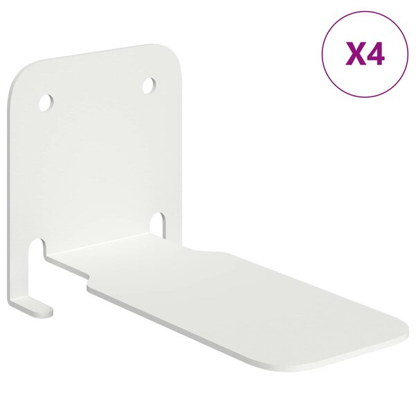 vidaXL Étagère Flottante Invisible 4 pc Blanc 6 x 11 x 6 5 cm