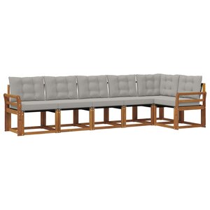 vidaXL Ensemble de canapés d'extérieur 6 pc Gris Naturel et Clair