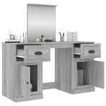 vidaXL Coiffeuse avec miroir sonoma gris 130x50x132 5 cm