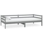 vidaXL Lit de repos avec matelas 90x200 cm Gris Bois de pin massif