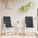 vidaXL Coussins de chaise à dossier haut lot de 2 noir tissu oxford