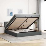 VidaXL Cadre de lit ottoman avec matelas gris foncé 180x200 cm tissu