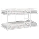 VidaXL Lit superposé sans matelas blanc 80x200 cm acier
