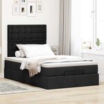 vidaXL Cadre de lit ottoman avec matelas noir 120x190 cm tissu