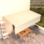 vidaXL Auvent manuel rétractable avec store 6x3 m Crème