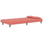 vidaXL Canapé-lit à 2 places avec deux oreillers Rose Velours