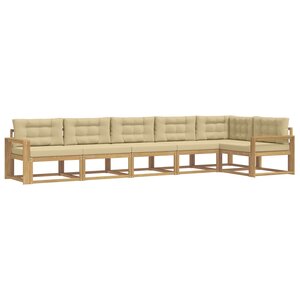 vidaXL Ensemble de canapés d'extérieur 4 Pièces Blanc et Beige Polyester