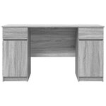 Bureau vidaXL Gris Sonoma 140x49x76 cm en bois d'ingénierie