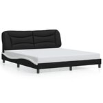 vidaXL Cadre de lit sans matelas noir et blanc 180x200 cm similicuir