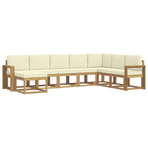 vidaXL Ensemble de canapés d'extérieur 8 Pièces Blanc et crème