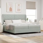 vidaXL Lit à ressorts avec matelas gris clair 200 x 200 cm en velours