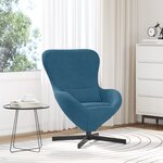 Fauteuil œuf en velours bleu