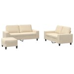 vidaXL Ensemble de canapés 3 Pièces crème tissu