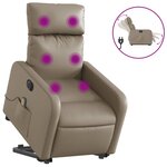 vidaXL Fauteuil inclinable de massage électrique cappuccino similicuir