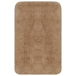 vidaXL Jeu de tapis de salle de bain 3 Pièces Tissu Beige