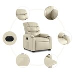 vidaXL Fauteuil inclinable électrique crème similicuir