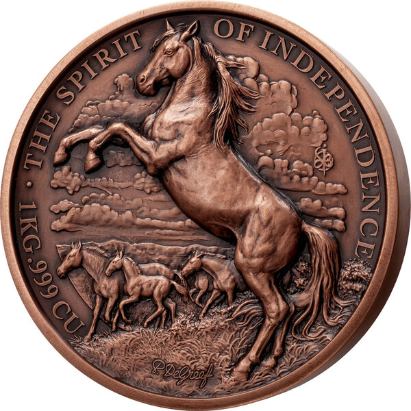 Monnaie MUSTANG Édition Cuivre 1 Kg Kilo Cuivre 1500 Francs Benin 2026 (PRÉCOMMANDE)