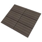 vidaXL Carreaux de terrasse 6 Pièces WPC 60x30 cm 1 08 m² Marron foncé