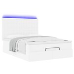 VidaXL Cadre de lit ottoman avec matelas blanc 140x200 cm similicuir