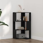 vidaXL Bibliothèque d'angle Chêne noir 50 x 50 x 102 cm
