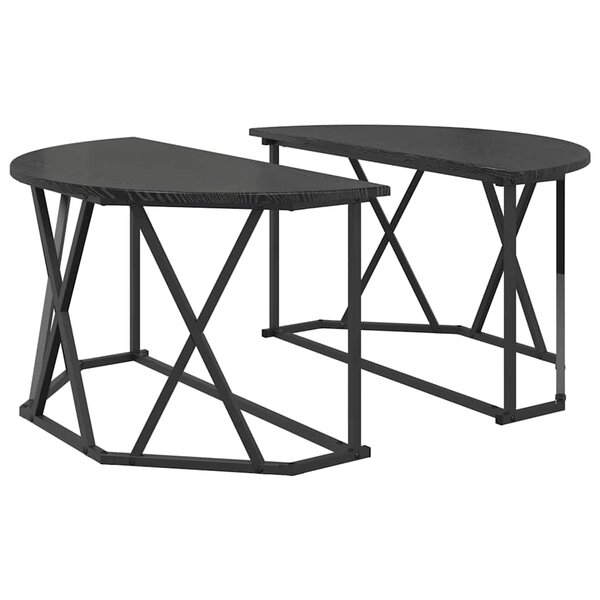 Table basse vidaXL Noir Chêne 80x80x42 cm en bois d'ingénierie