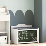 vidaXL Boîte à Jouets Gris et blanc 73 x 33 x 55 cm Bois d'ingénierie
