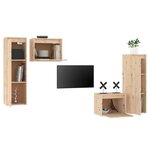 vidaXL Meubles TV 4 Pièces Bois massif de pin