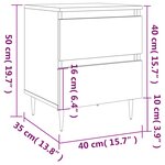 vidaXL Table de chevet Noir 40x35x50 cm Bois d’ingénierie