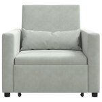 vidaXL Canapé Lit Simple Gris clair 90 x 165 x 87 cm Velours