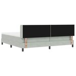 vidaXL Lit à ressorts avec matelas Gris clair 200 x 200 cm Polyester