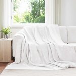 vidaXL Jeté Blanc 220 x 240 cm Toison