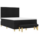 vidaXL Lit à ressorts avec matelas Noir 160 x 200 cm tissu
