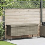 vidaXL Boîte de rangement de jardin et roues gris clair résine tressée